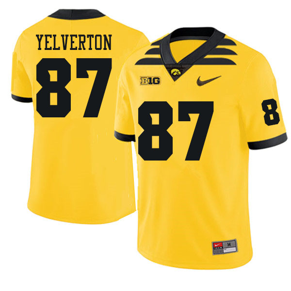 Men #87 Elijah Yelverton Iowa Hawkeyes College Football Jerseys Sale-Gold
